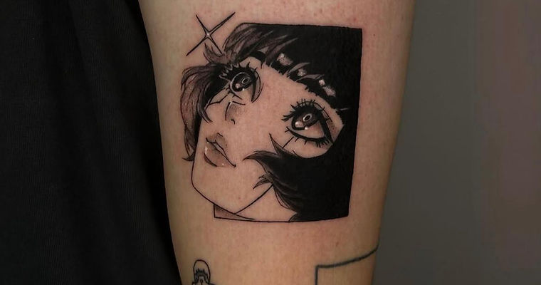 Manga-style character tattoo by SixtyInk